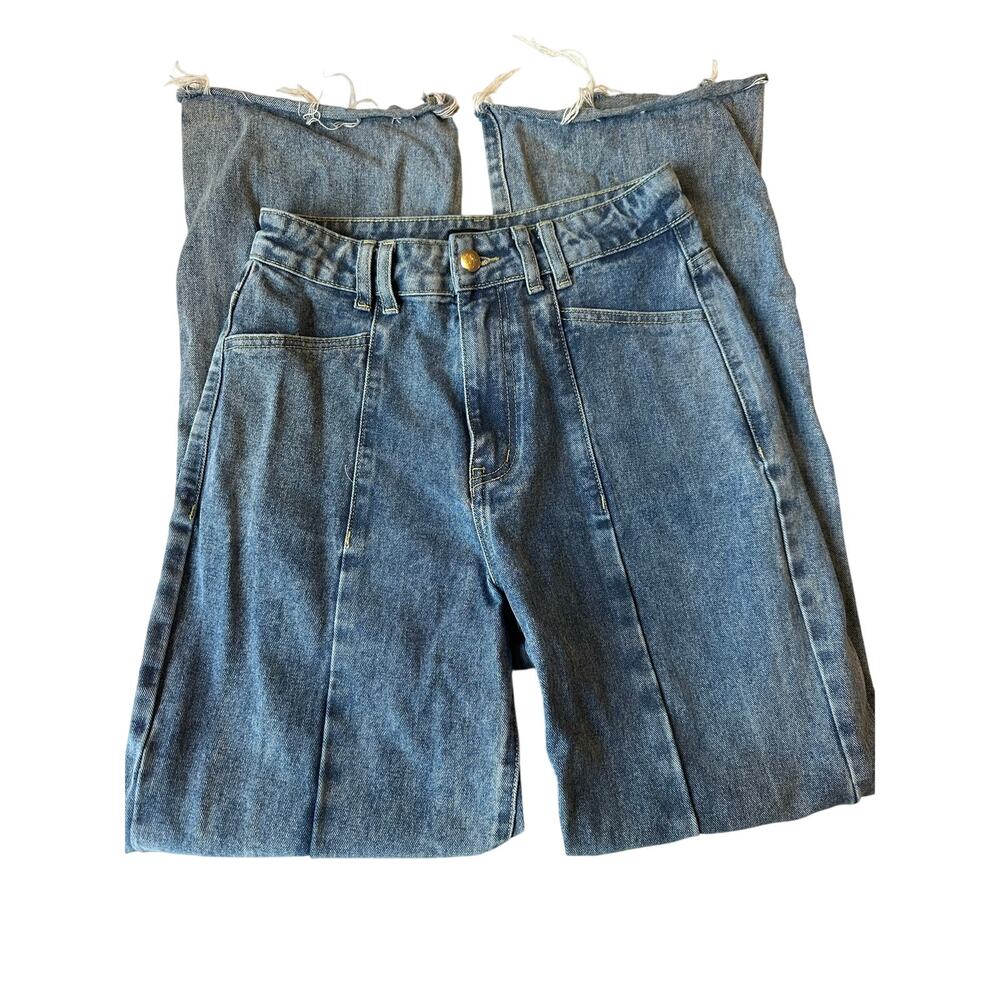 Pretty Little Thing Front Seam Wide Leg Jeans Sz‎ 4